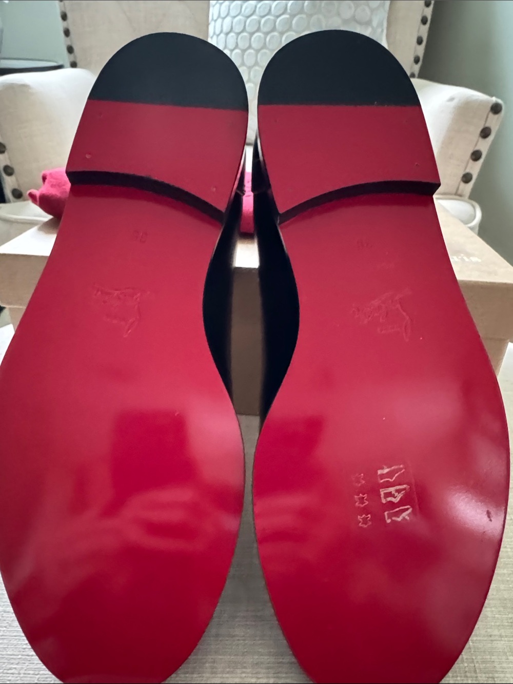 New Christian Louboutin Black with Red trim loafers size 38 - Picture 3 of 8